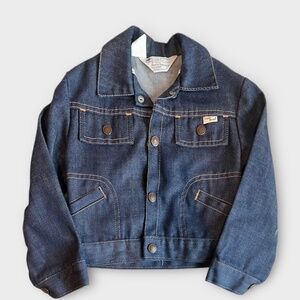 Vintage 70s JC Penney Kids Super Denim Jean Jacket Size Medium 4-5 years